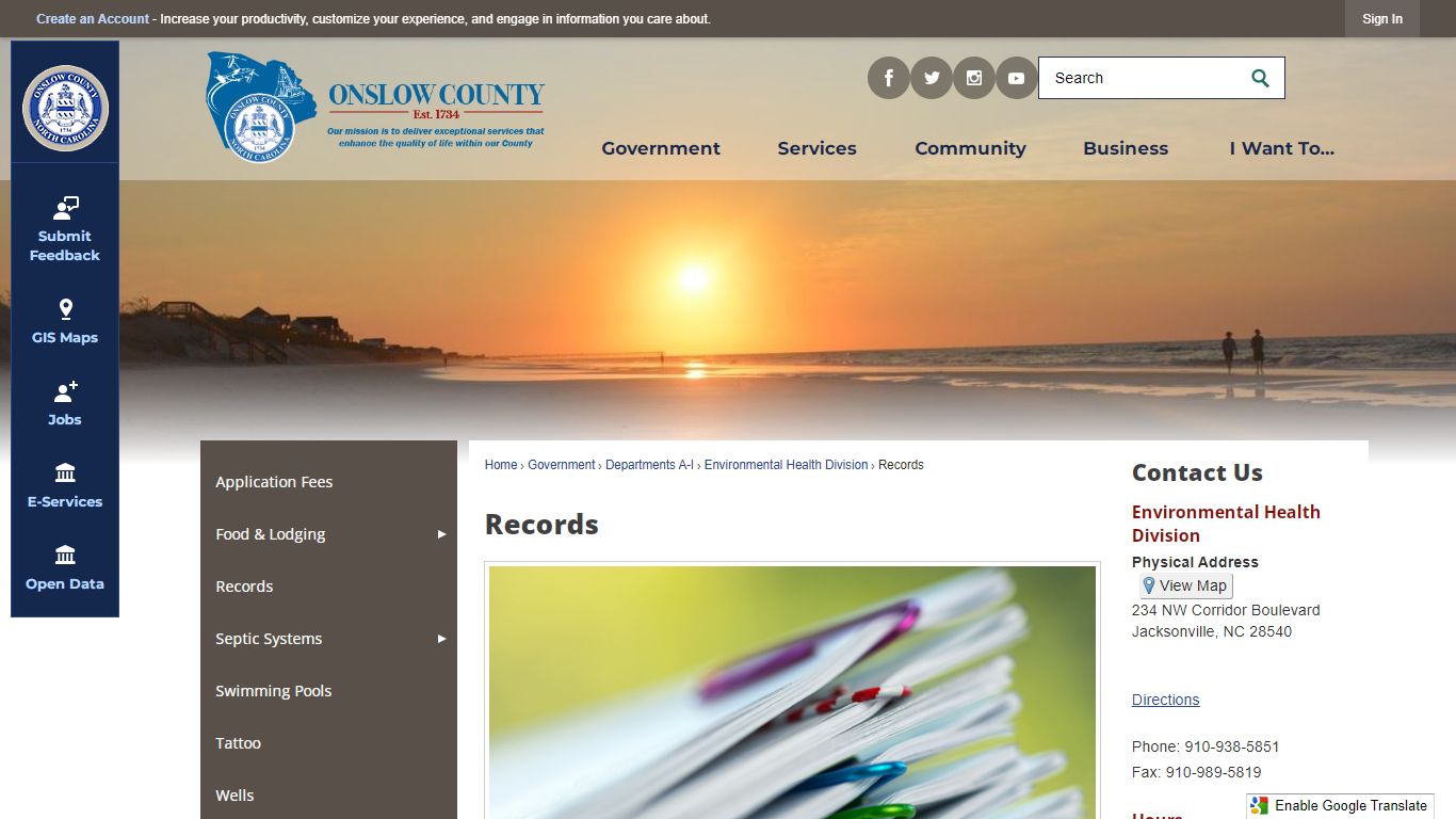 Records | Onslow County, NC