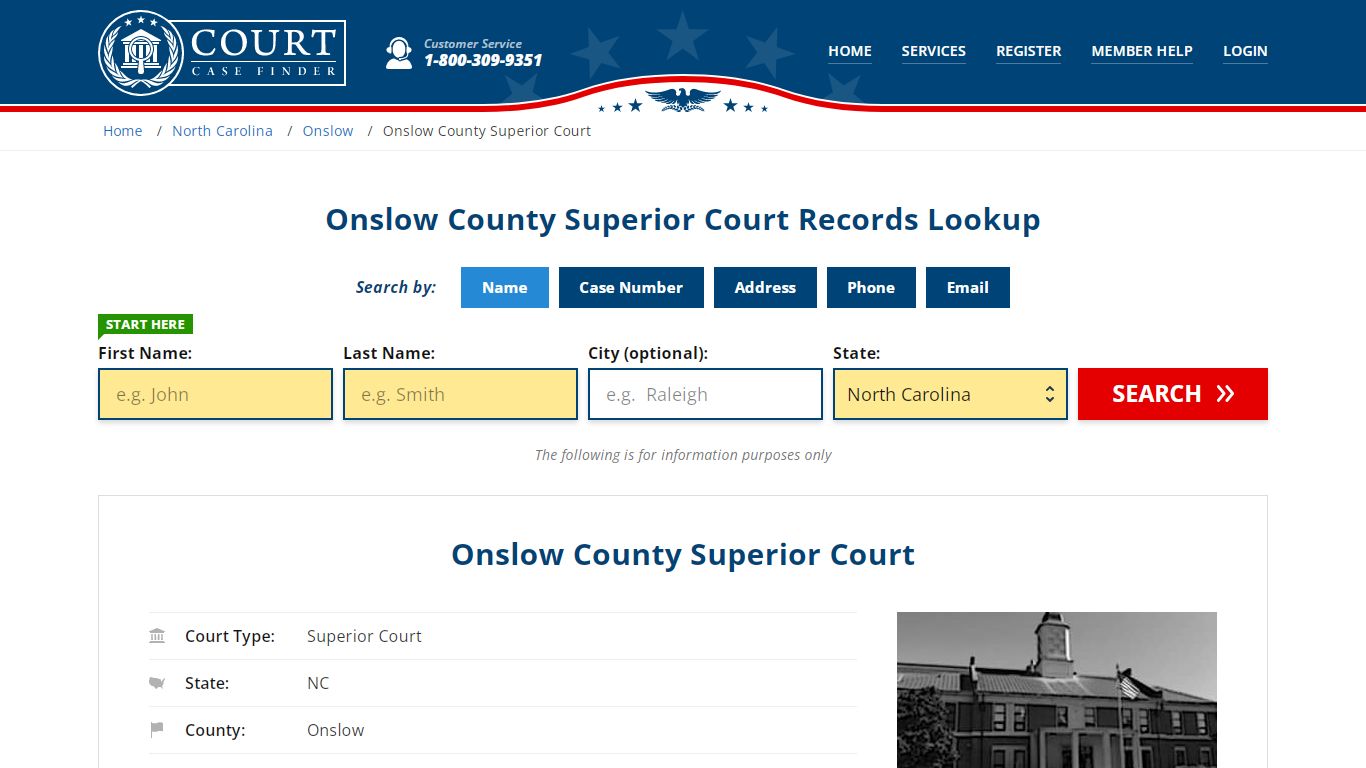 Onslow County Superior Court Records Lookup - CourtCaseFinder.com