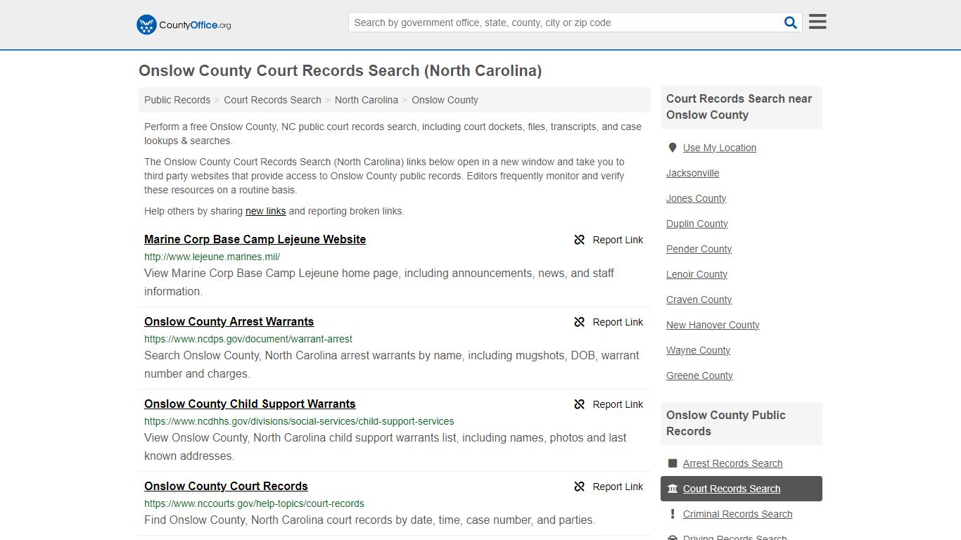 Onslow County Court Records Search (North Carolina) - County Office