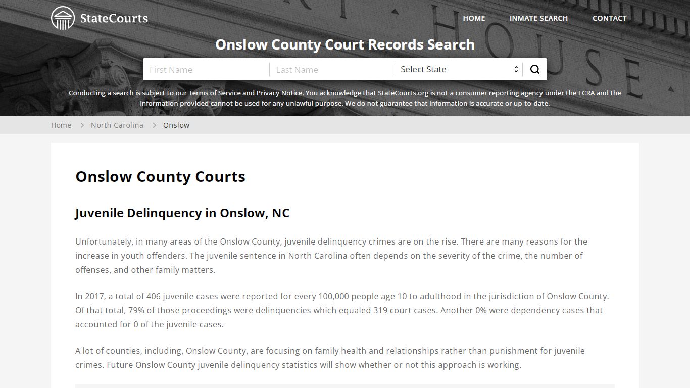 Onslow County, NC Courts - Records & Cases - StateCourts